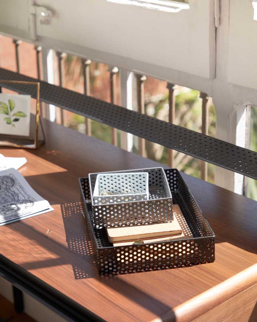 Jeannie set of 3 desk organisers in multicoloured metal