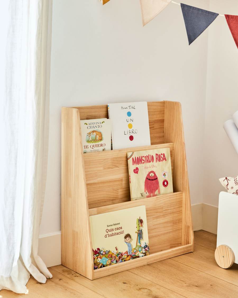 Adiventina Bücherregal aus massiver Kiefer natur 59,5 x 69,5 cm