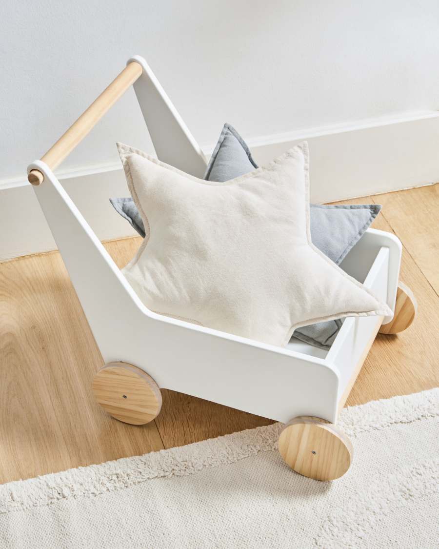 Noor Kissen, beiger Stern, 100% Bio-Baumwolle (GOTS), 44 x 30 cm