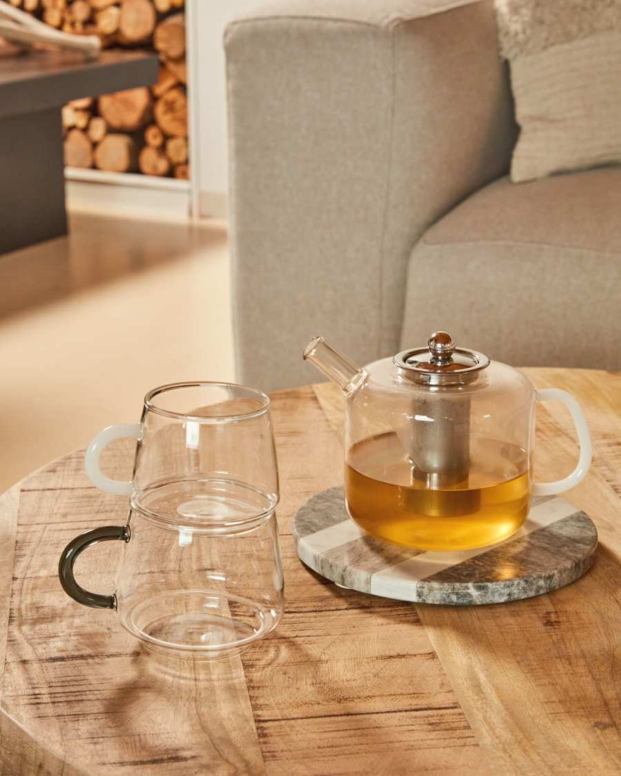 Laude transparent and white glass