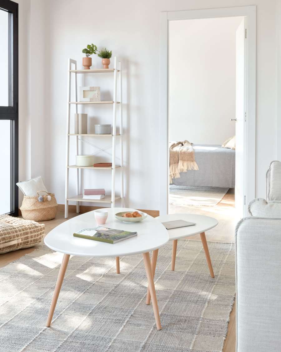 Lot de 2 tables d'appoint ovales Kirb blanc