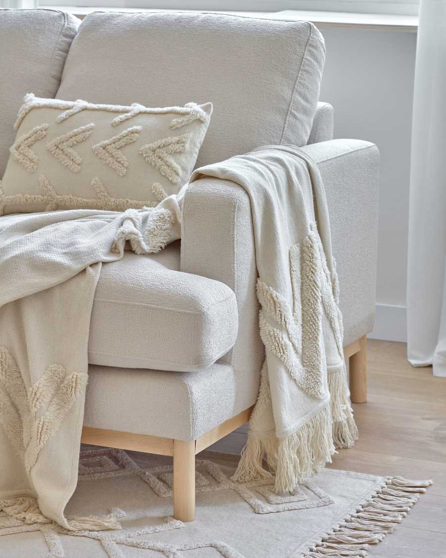 Nila white knitted blanket 130 x 170 cm