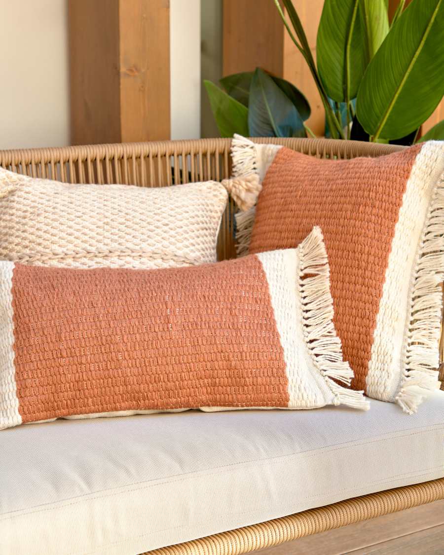 Isaura cushion cover 100% PET in terracotta 45 x 45 cm