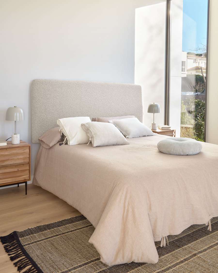 Testiera Dyla sfoderabile in borreghetto bianco per letto fino a 160 cm FSC Mix Credit