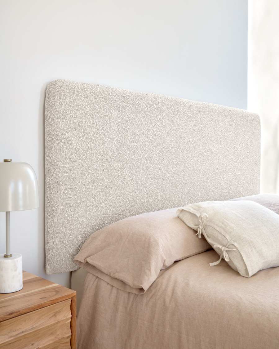 Testiera Dyla sfoderabile in borreghetto bianco per letto fino a 160 cm FSC Mix Credit