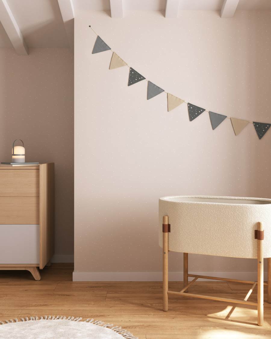 Zalia 100% organic cotton (GOTS) grey fabric pennant