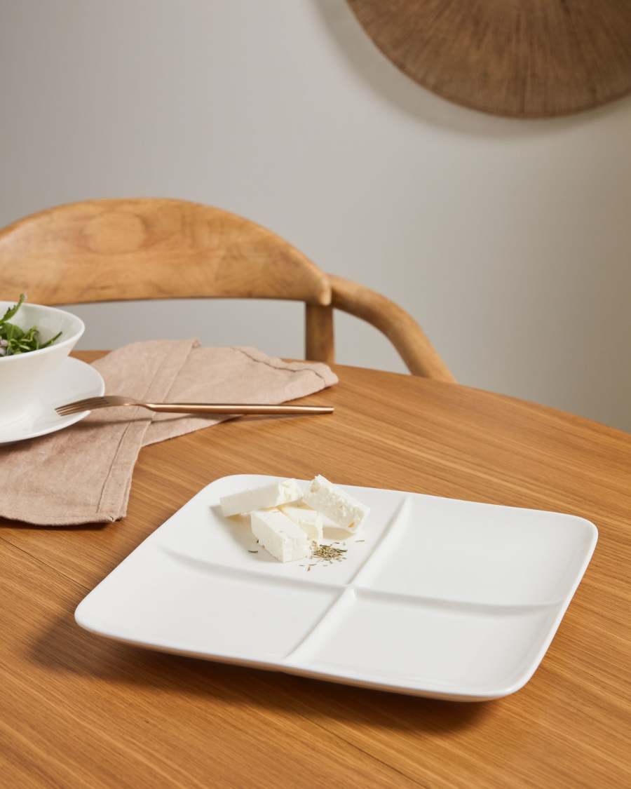 Pierina flacher Teller aus Porzellan weiß