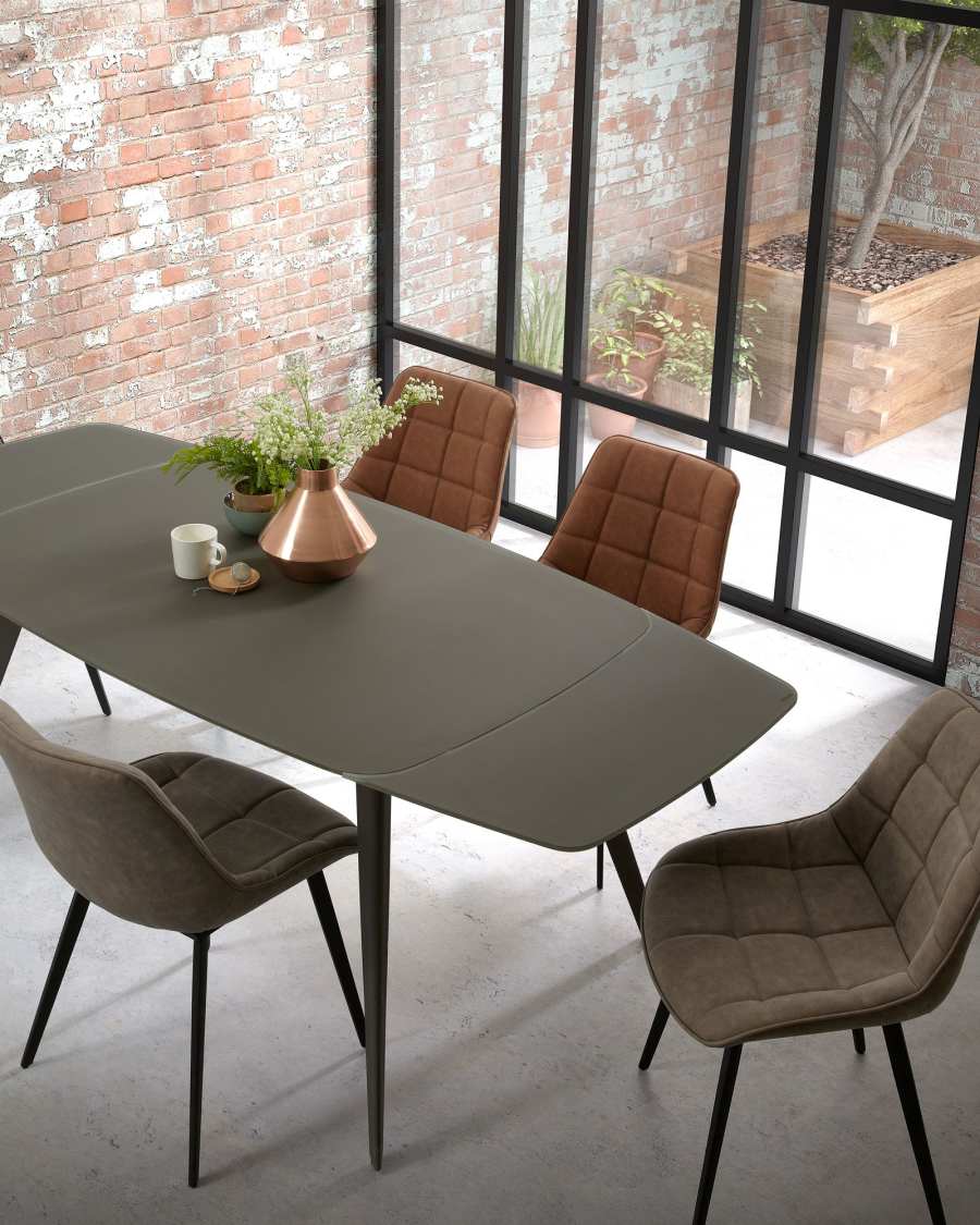 Brown synthetic leather Adam chair