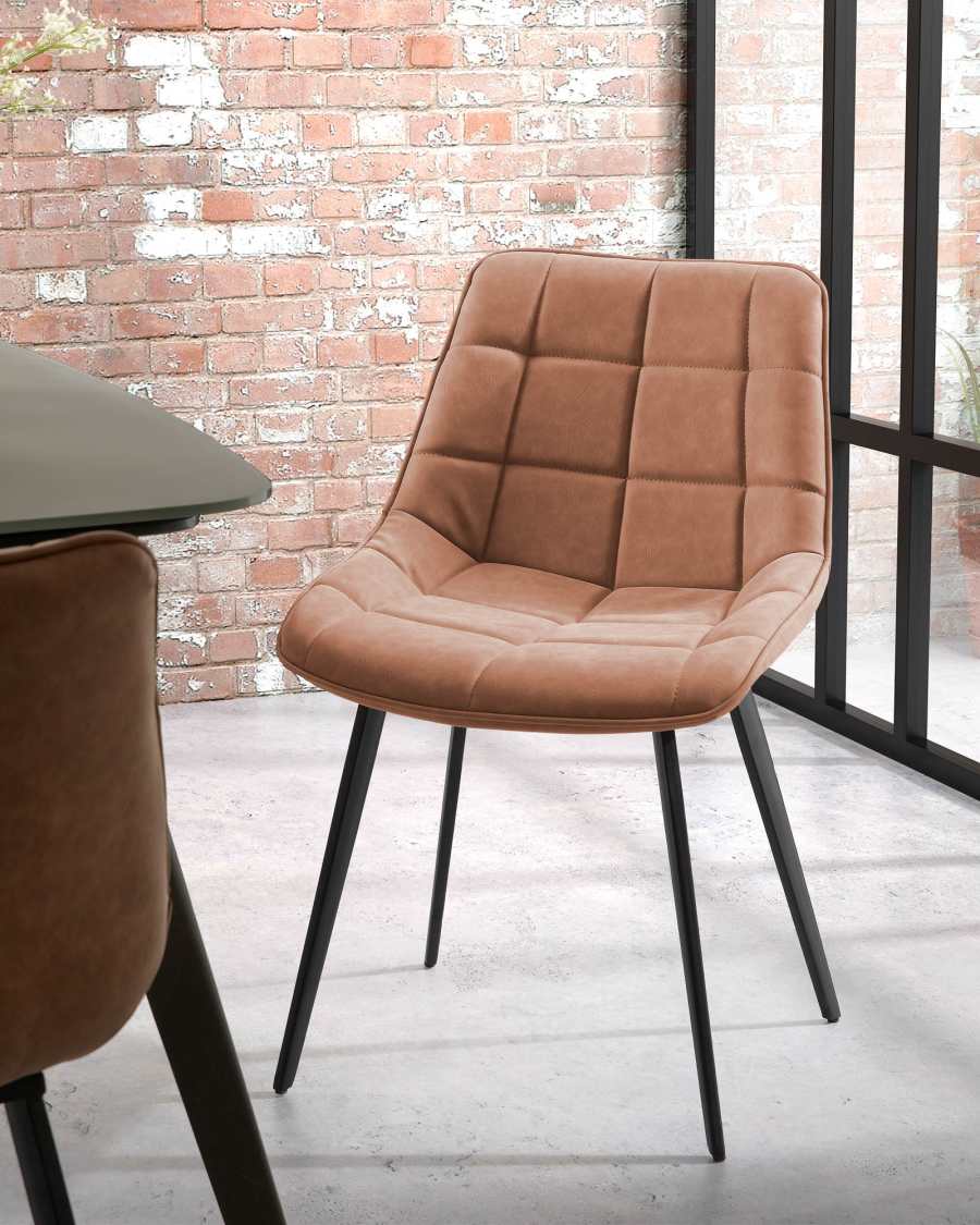 Brown synthetic leather Adam chair