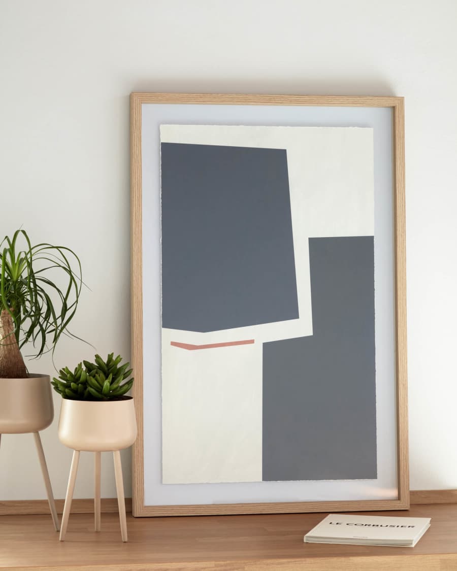 Napea picture with blue rectangles 60 x 90 cm