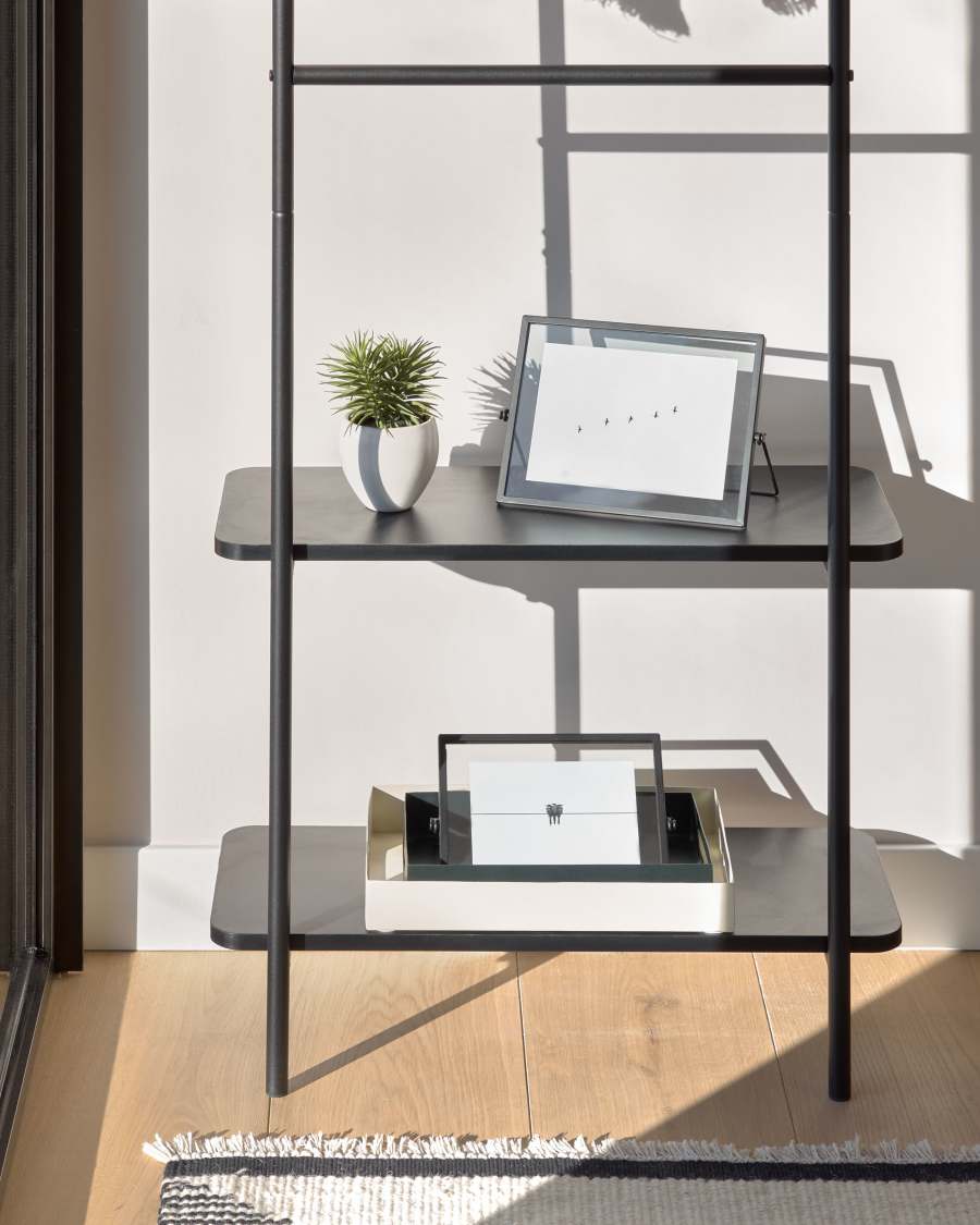 Galatia melamine and metal clothes rail with black finish 60 x 162 cm