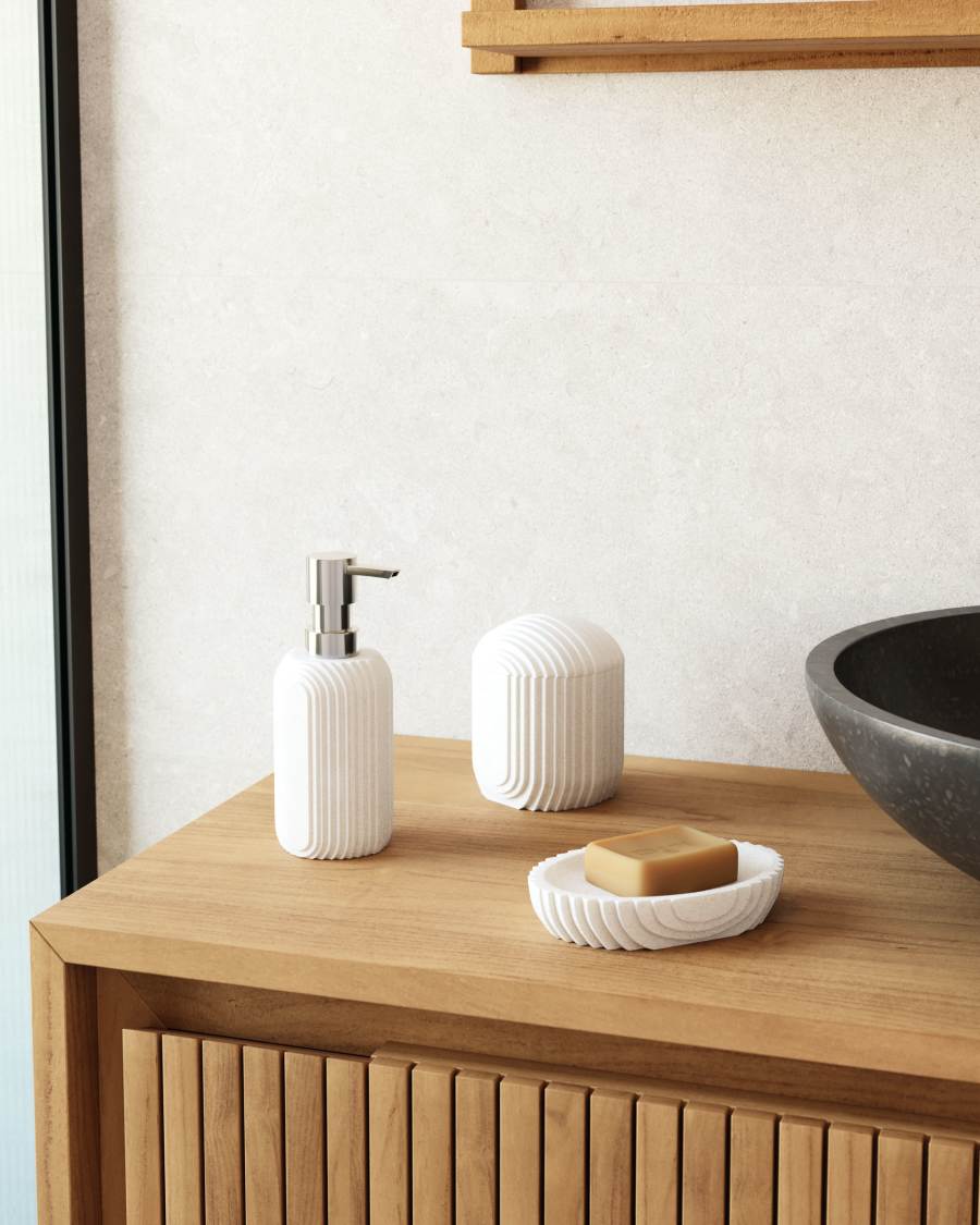 Ateneas white polyresin jar