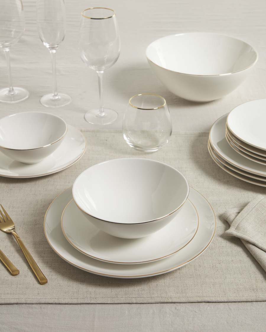 Taisia große Schale aus Porzellan weiß