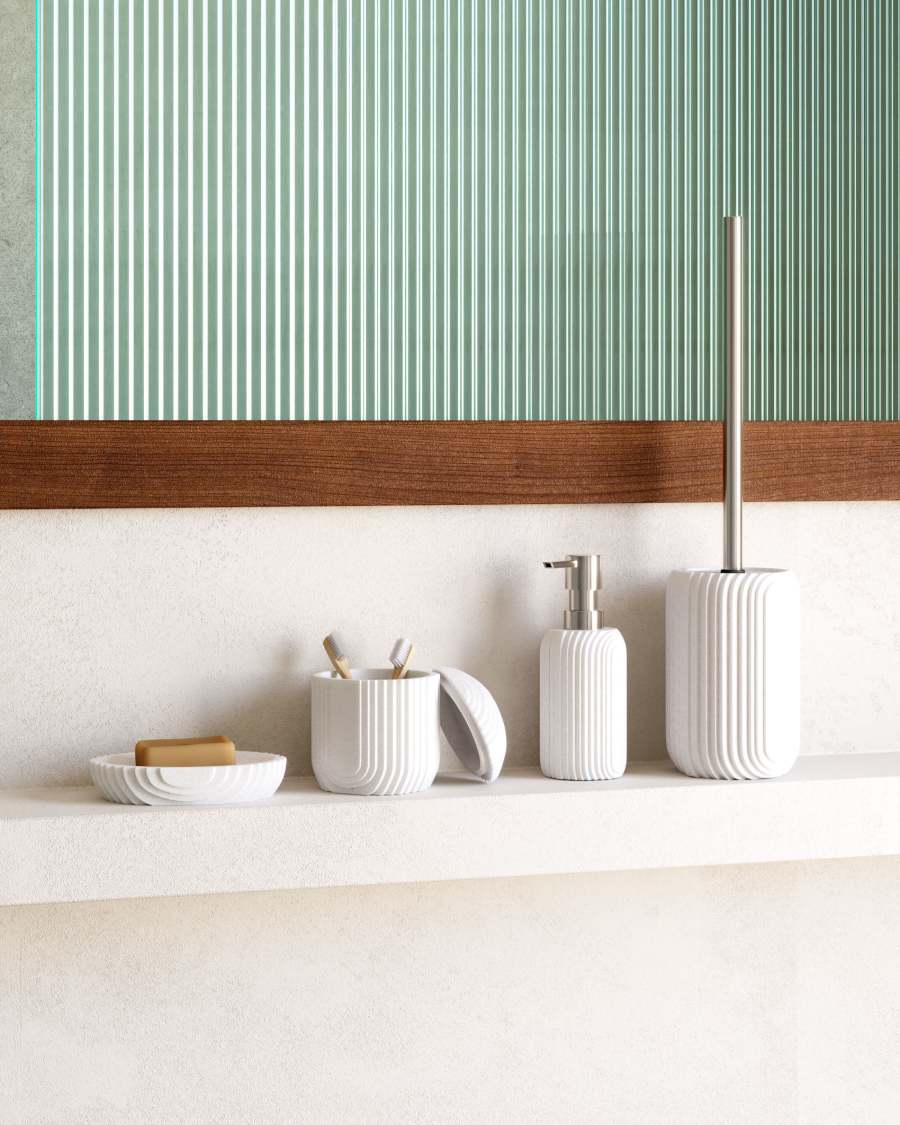 Ateneas white polyresin jar