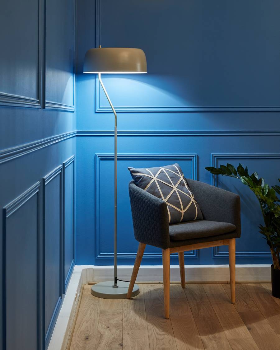 Harlan dark grey chair with solid beech legs