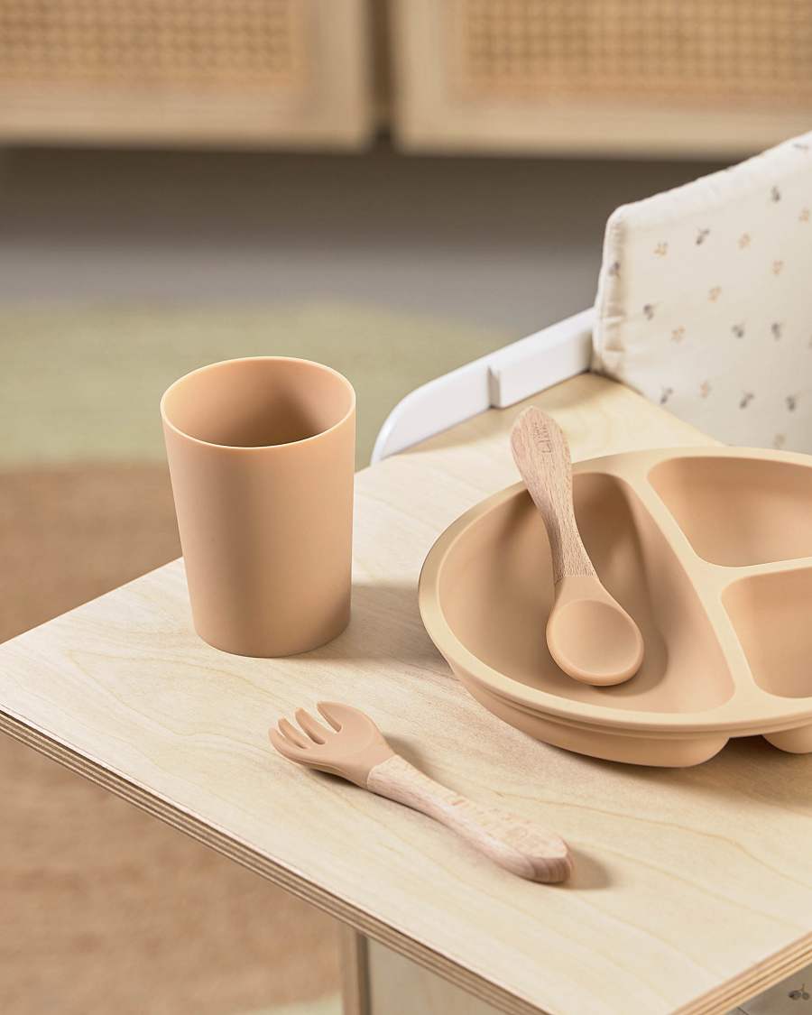 Set Epiphany di 2 bicchieri in silicone beige