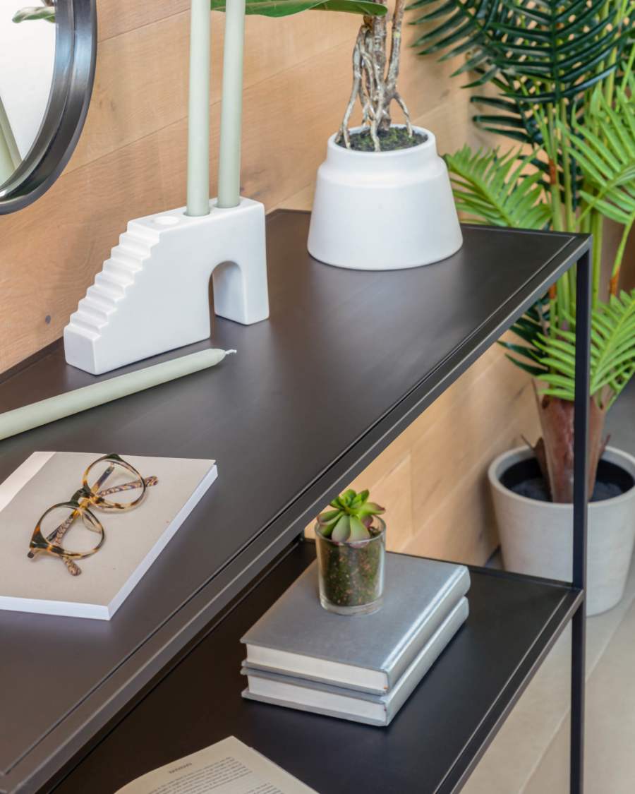 Shantay Konsole aus Stahl mit schwarzem Finish 100 x 80 cm