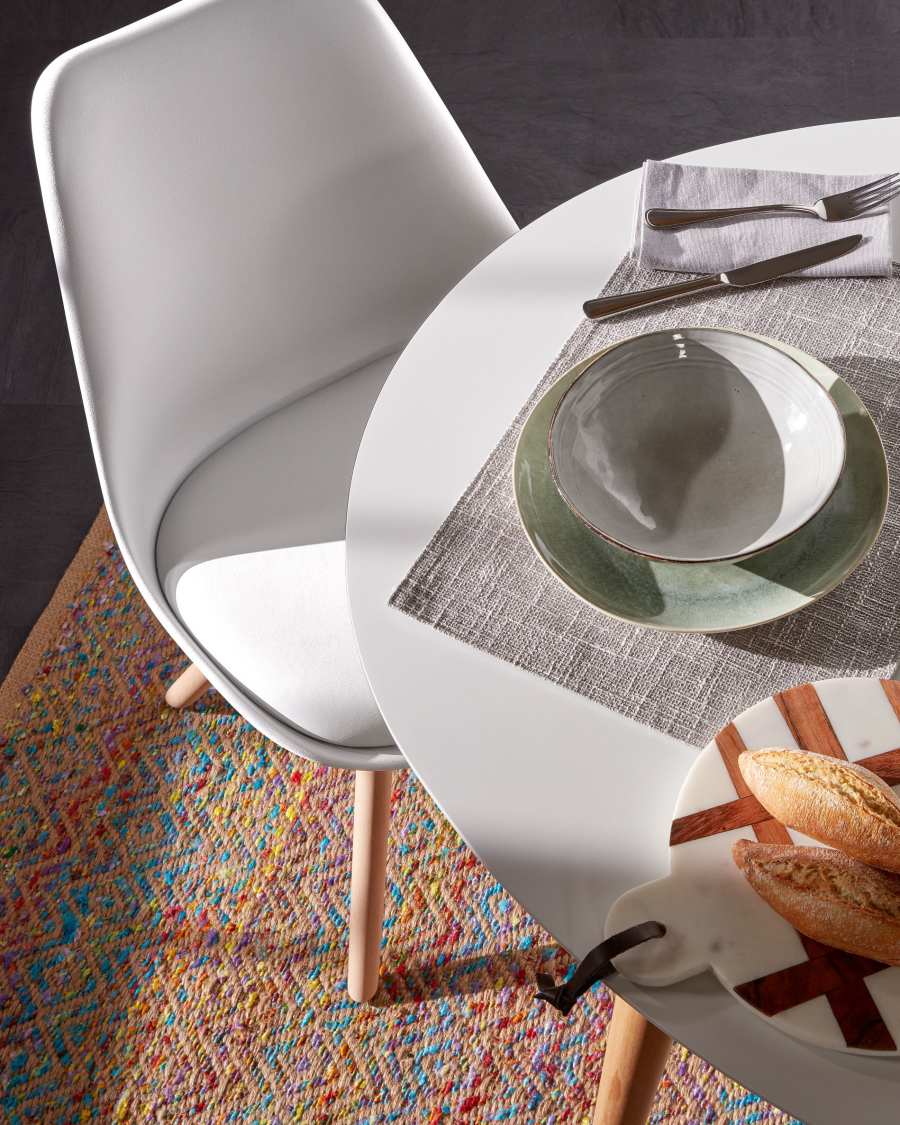 Ralf chair white and natural