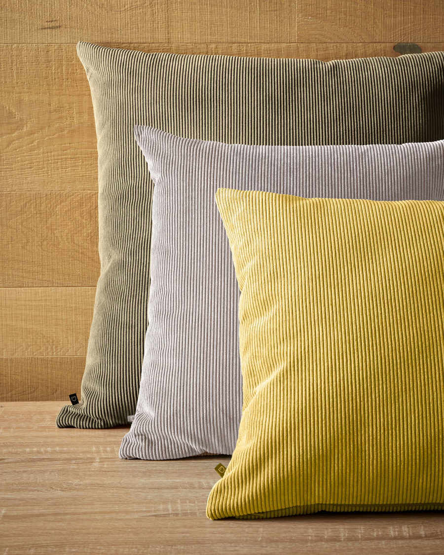 Namie cushion cover in dark grey corduroy, 60 x 60 cm