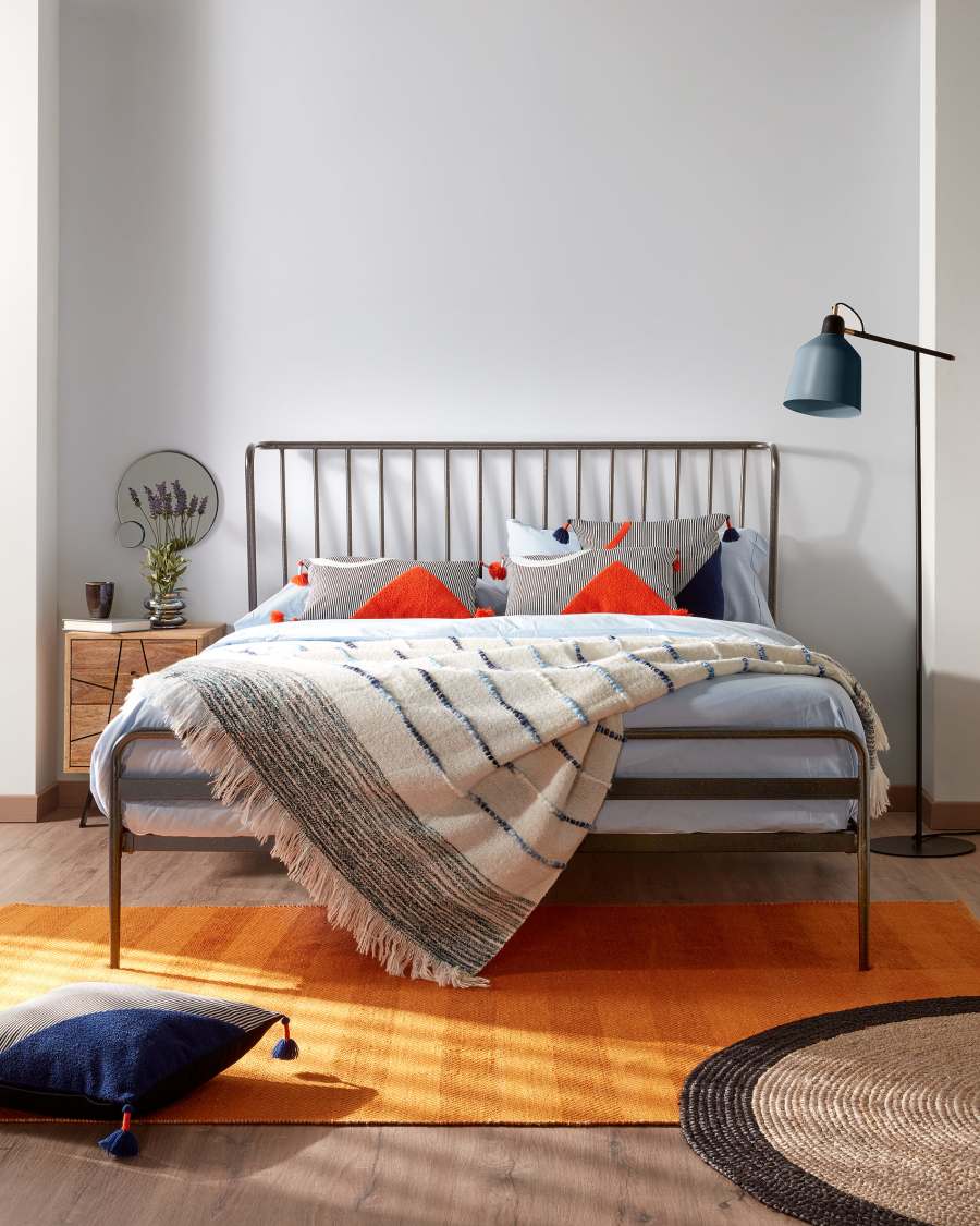 Plaid Ginnie 130 x 170 cm white and blue