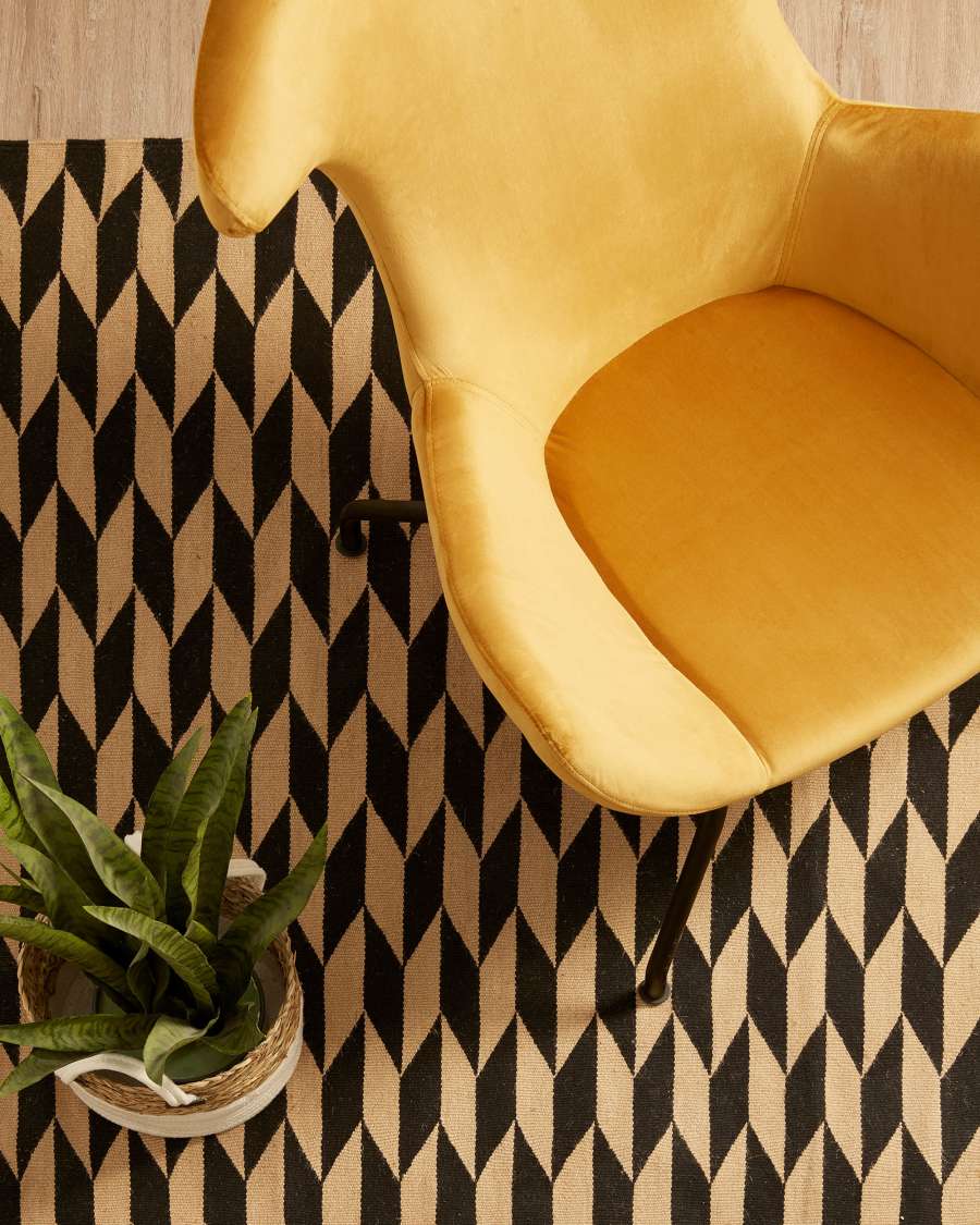 Mustard velvet Chleo armchair