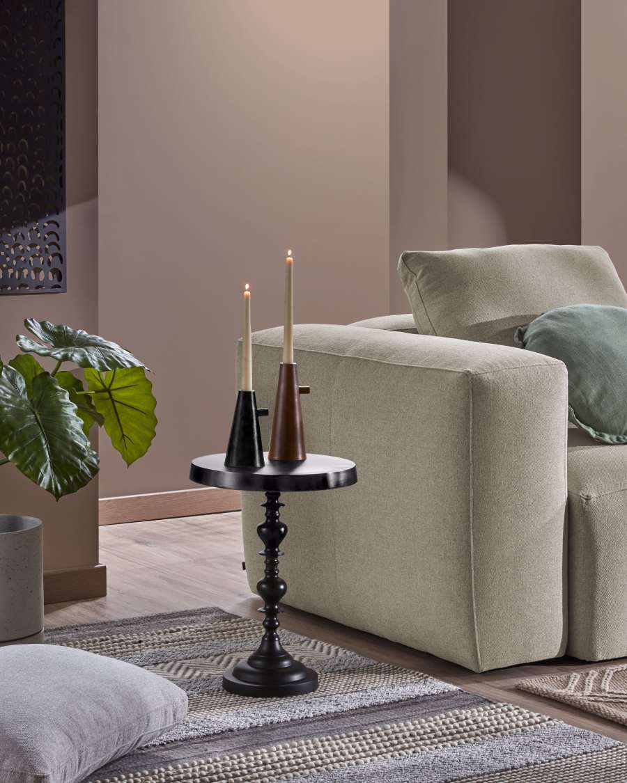 Portacandele Philana in metallo nero