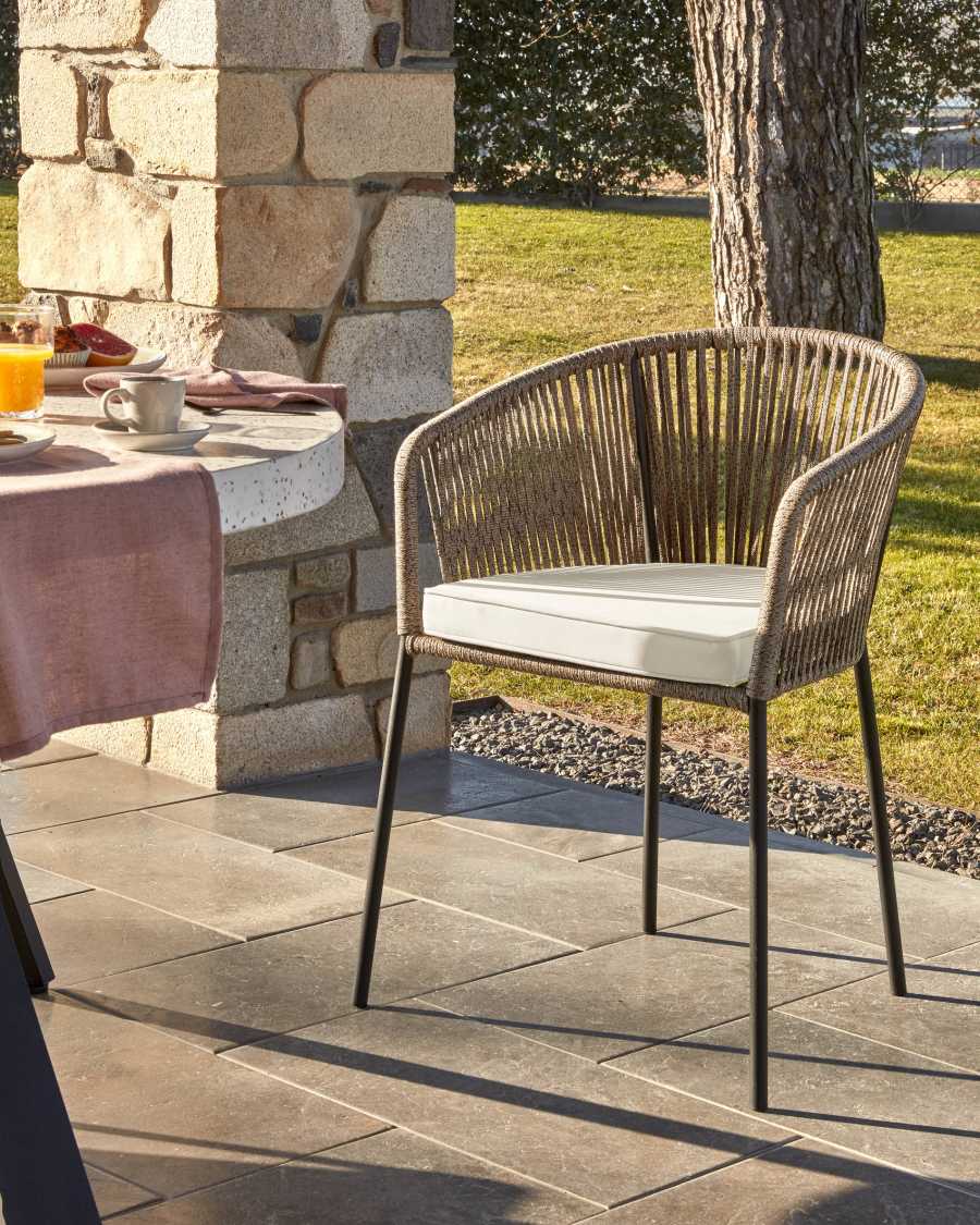 Yanet cord chair in grey