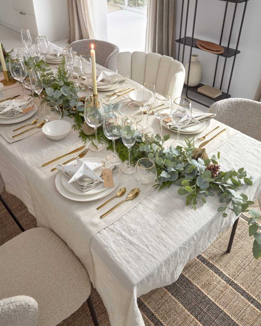 Estrella decorativa gran Victorina blanc i punts daurats