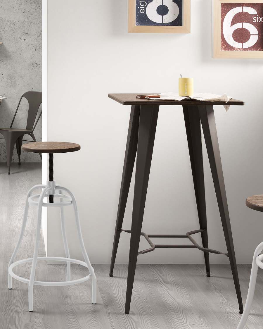 White Malira barstool height 66-84 cm