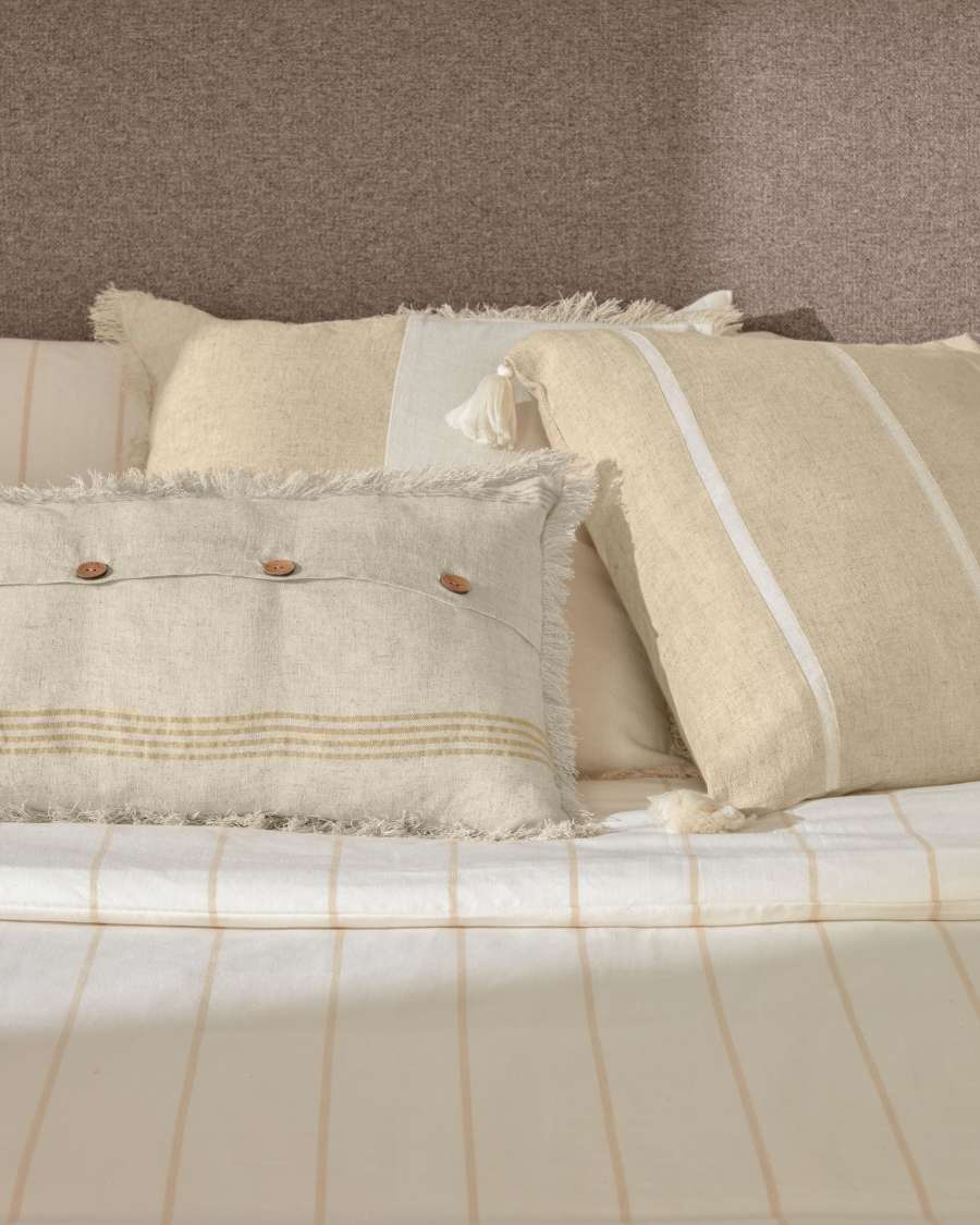 Silene beige stripes cushion cover 45 x 45 cm
