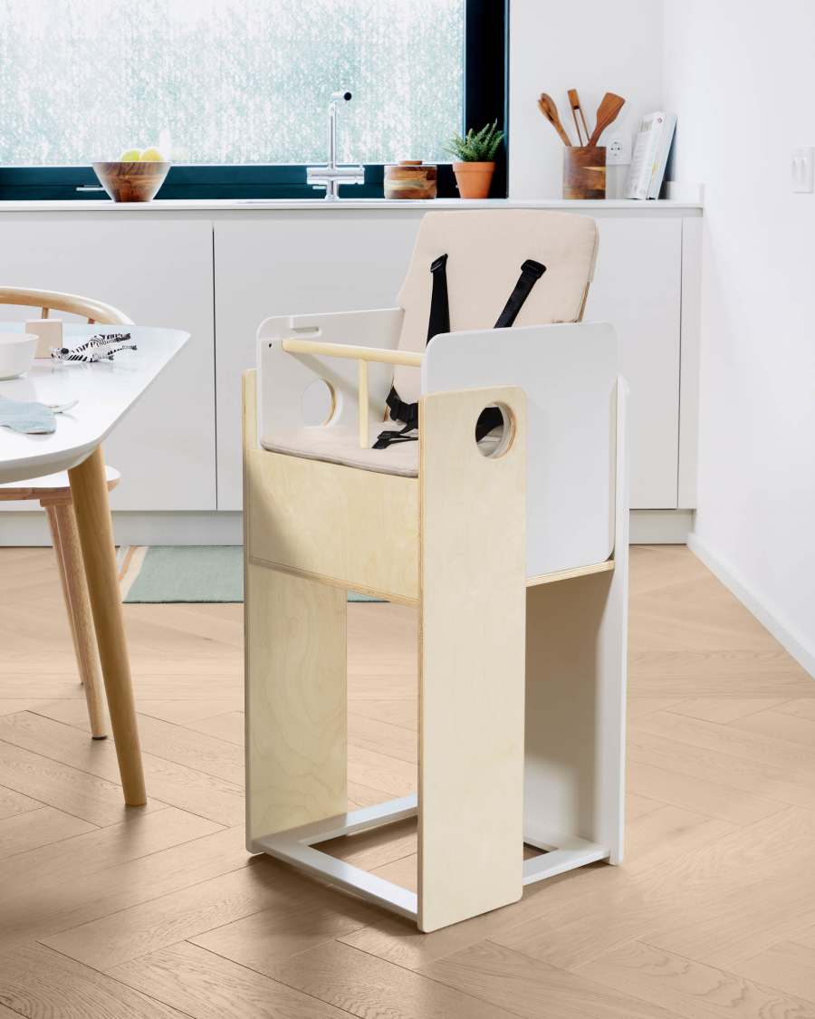 100% organic cotton (GOTS) Nuun highchair cushion with natural finish