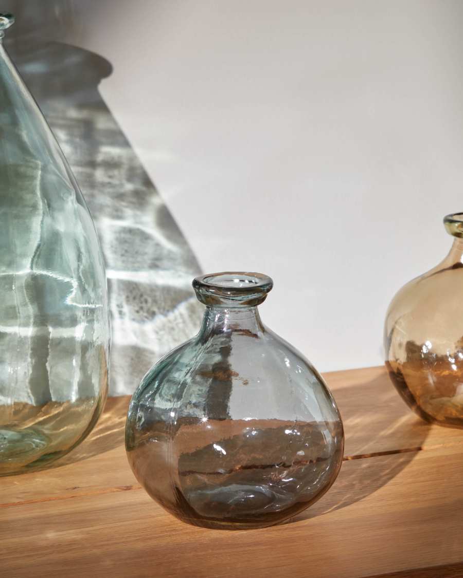 Vaso Brenna piccolo blu in vetro 100% riciclato