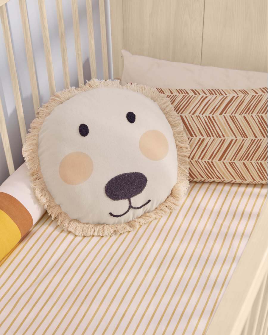 Uriana 100% cotton cushion cover in brown and yellow 30 x 50 cm