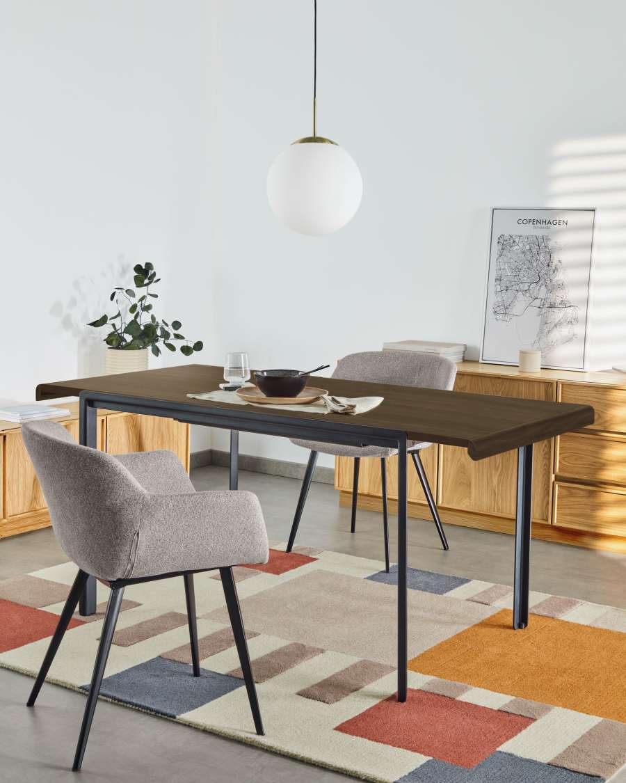 Nadyria 120 (160) x 80 cm table with an walnut finish