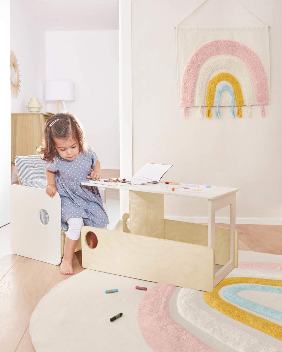 Thaide cotton multicoloured circular rug Ø 100 cm