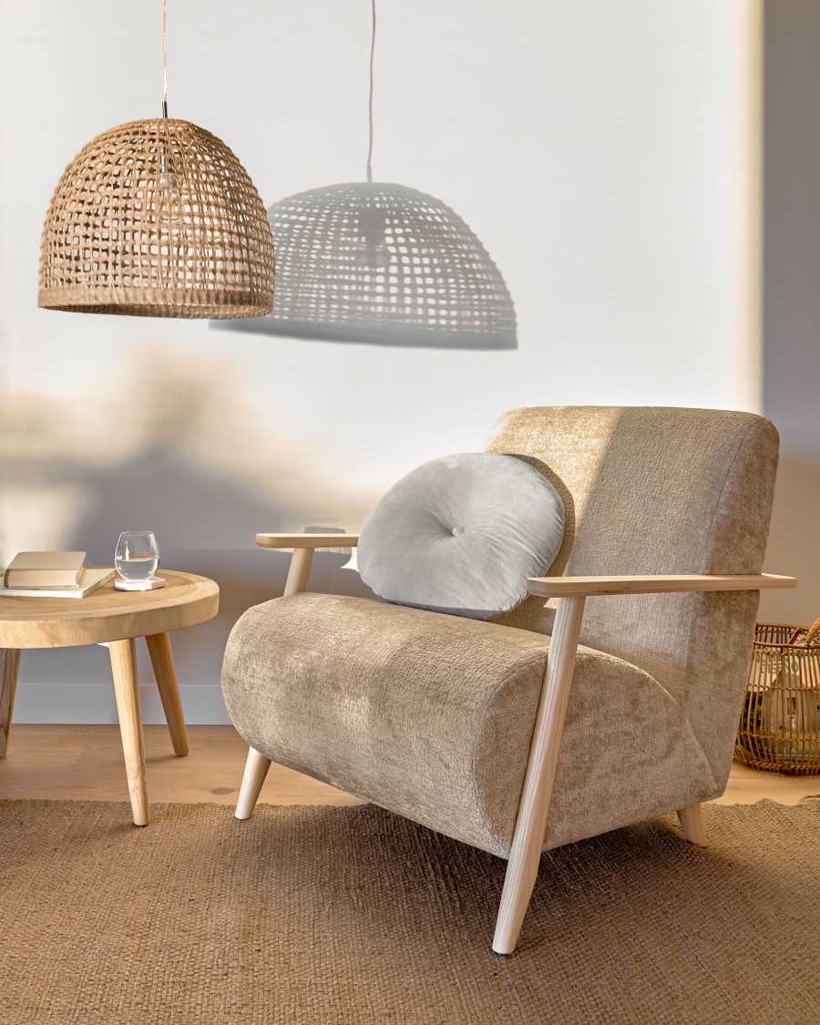 Tavolino Wellcres in legno massello di mungur Ø 65 cm