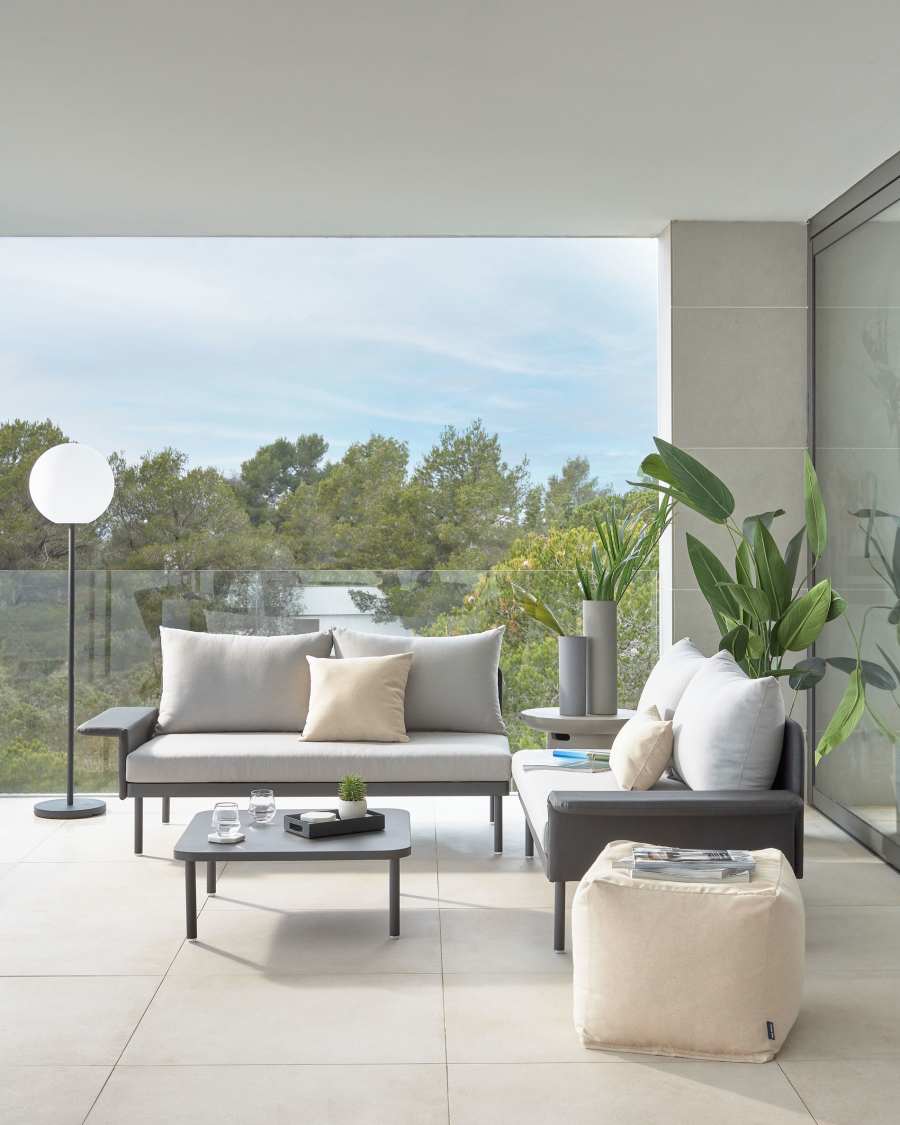 Squared 50 x 50 cm Beige Nedra pouf