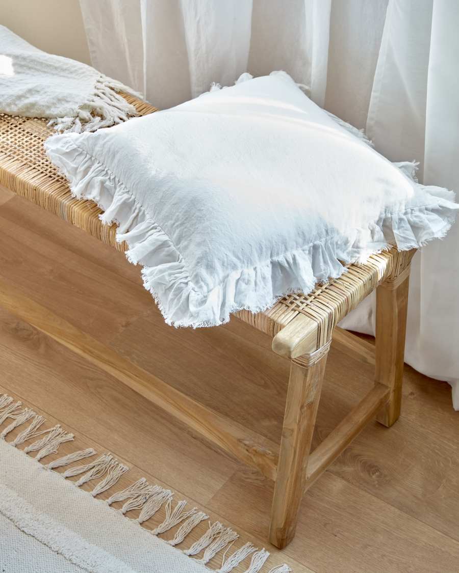 Nacha aus Baumwolle und Leinen weiß45 x 45 cm