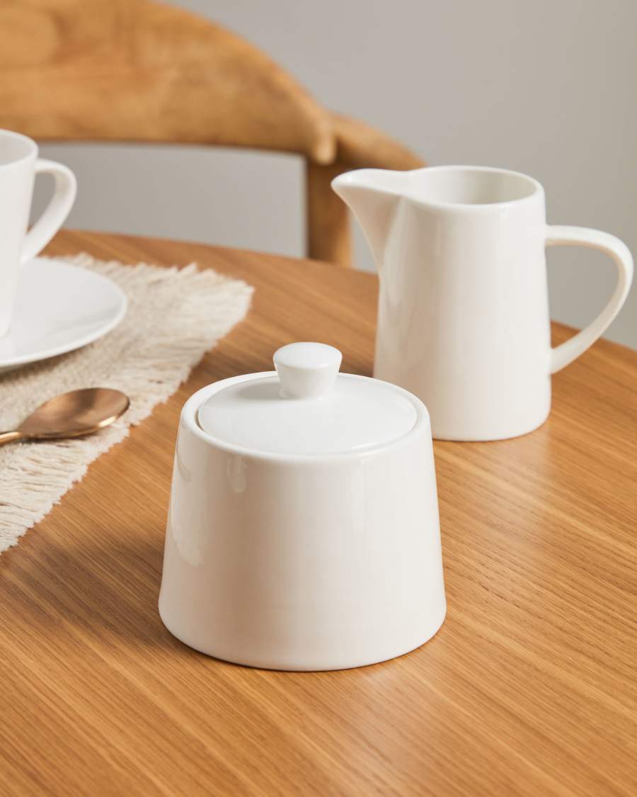 Pierina Porzellan Zuckerdose in weiß