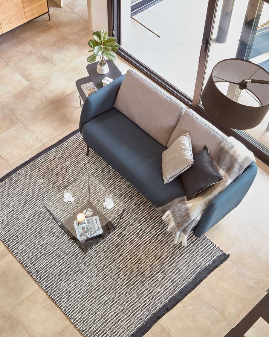 Alcara black cushion cover with grey border 45 x 45 cm