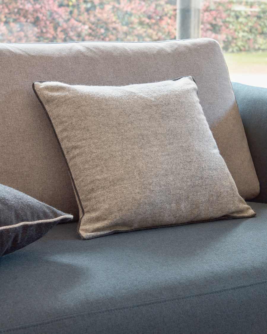 Alcara grey cushion cover with black border 45 x 45 cm