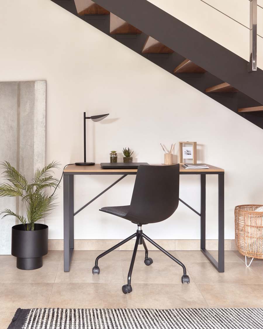 Sedia da scrivania Ralfi nera con seduta nera