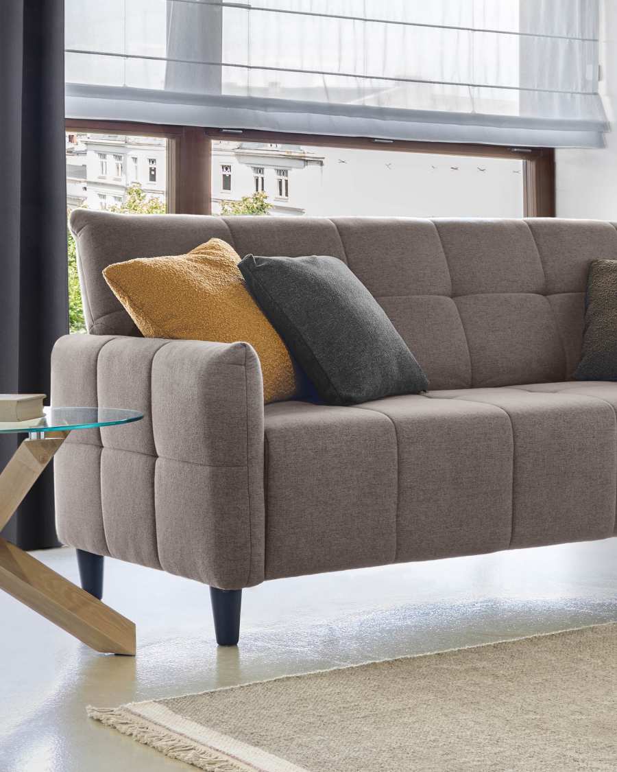 Nury 3 seater sofa bed in grey, 205 cm