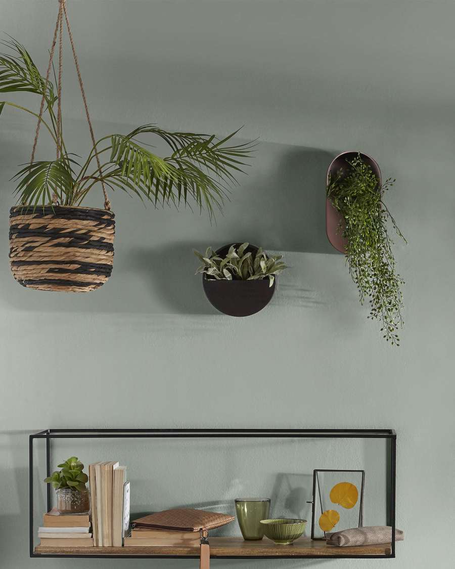 Aldina Wandblumentopf in Braun 14 x 26 cm