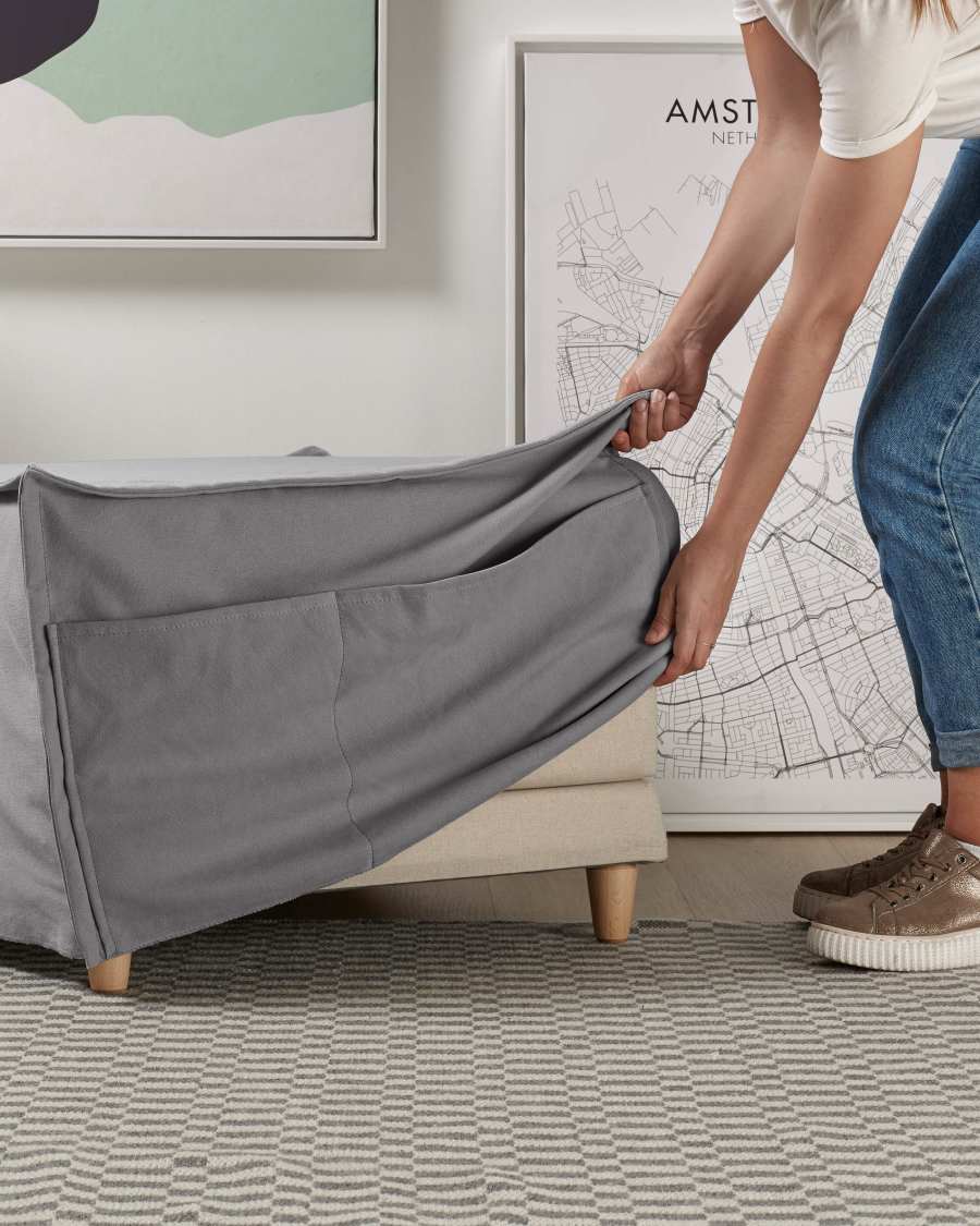 Grey Lizzie pouf 70 x 60 (180) cm