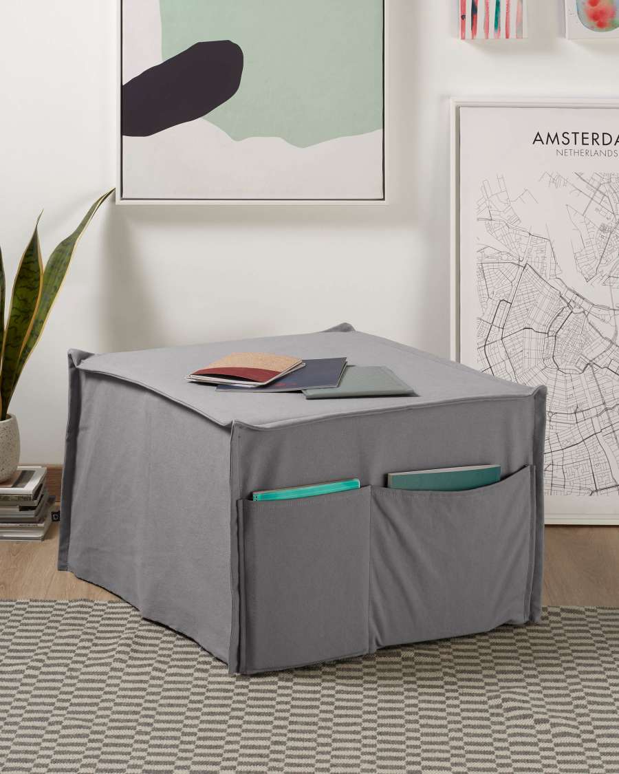 Grey Lizzie pouf 70 x 60 (180) cm