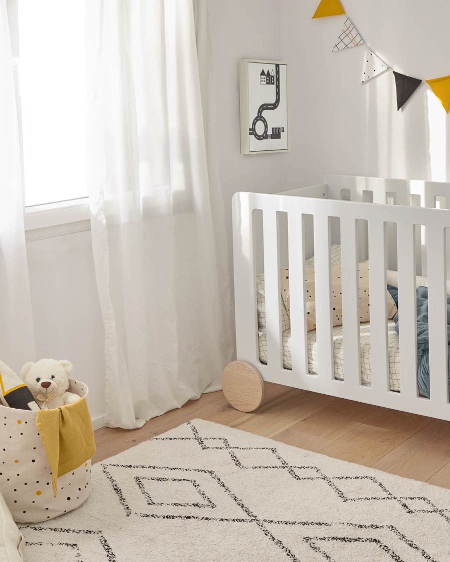 Set Alay drap-housse,housse couette,taies oreiller 100% coton bio (GOTS)carreaux 60x120 cm