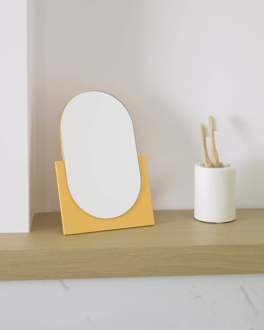 Mica mirror mustard mustard 17 x 25 cm