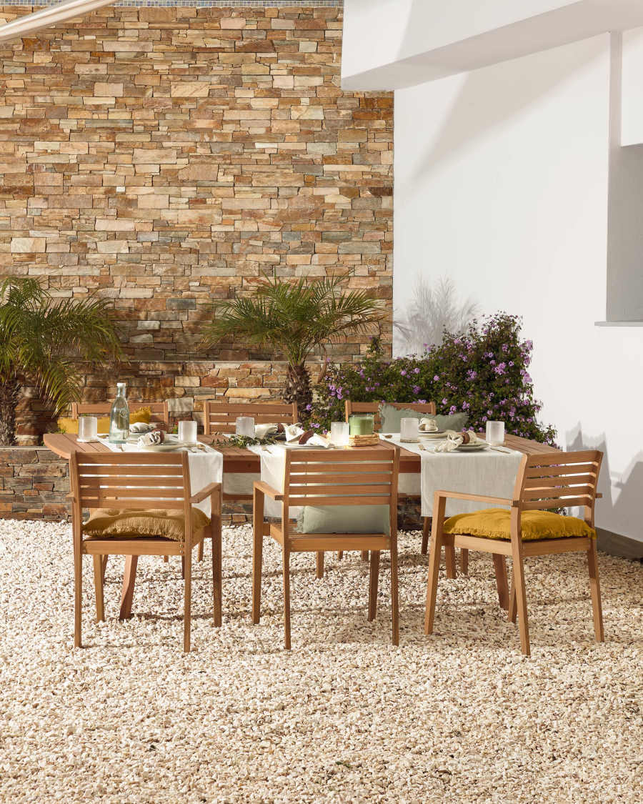 Hanzel verlengbare tafel van massief eucalyptushout 183 (240) x 100 cm FSC 100%