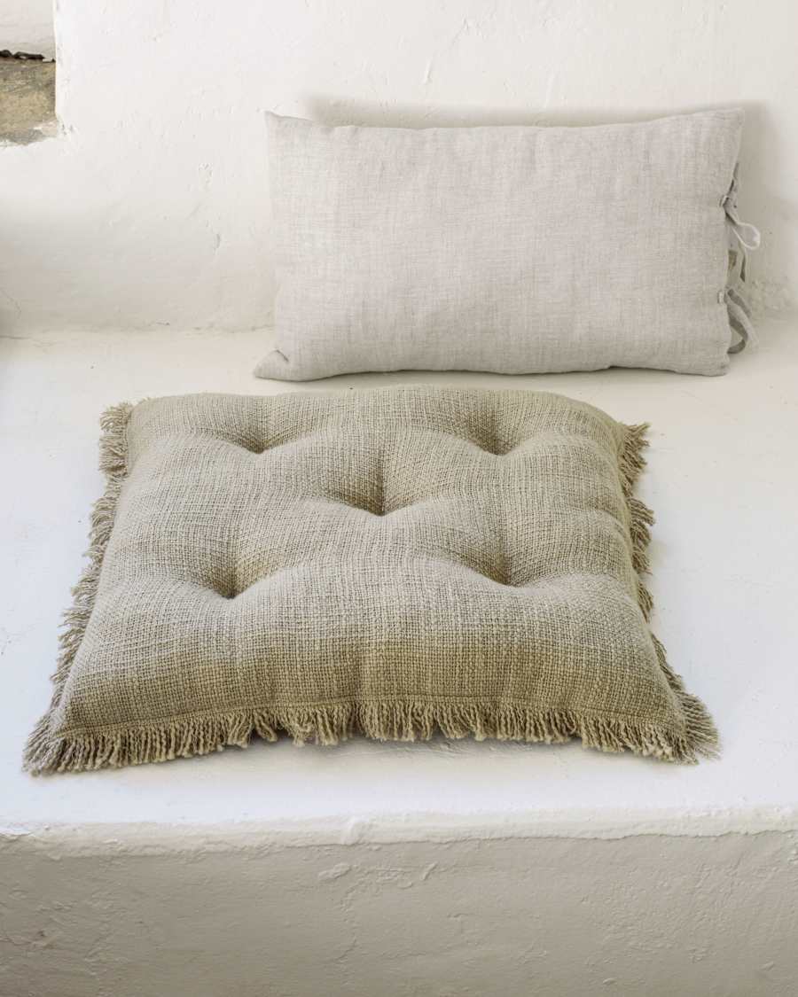 Coussin de chaise Brunela 100% coton vert 45 x 45 cm